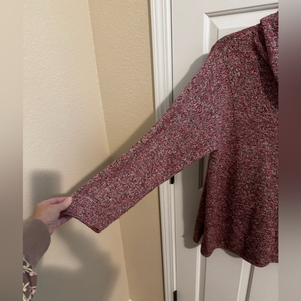 Pure J. Jill Wool Blend Cowl Sweater Oversized Marled Burgundy Red Size XL - Picture 4 of 7